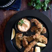 Smažené houby s česnekovou majonézou