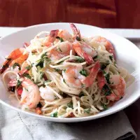 Špagety aglio e olio s krevetami