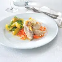 Pošírovaný sumec s česnekovým máslem