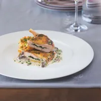 Supreme z perličky s lasagnemi a žampiony Supreme z perličky s lasagnemi a žampiony