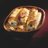 Palačinky zapékané, plněné tvarohem Palačinky zapékané, plněné tvarohem