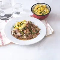 Vepřová panenka s estragonem & špenátová polenta Vepřová panenka s estragonem & špenátová polenta