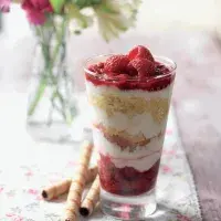 Vrstvený malinový pohár