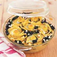 Zapečené špagety se špenátem