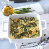 Zapékané fazolky s mozzarellou