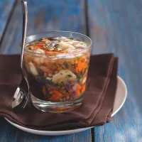 Treska s čočkou v želé