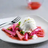 Zmrzlina s rebarborovou omáčkou