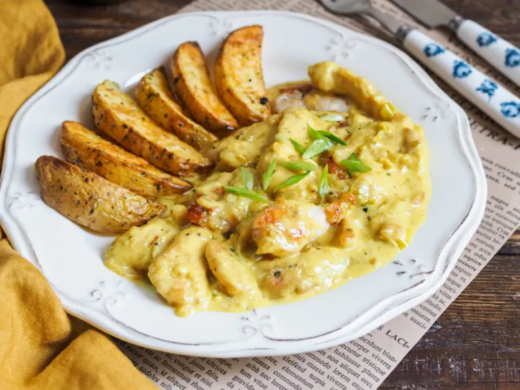 Kuřečí nudličky v hořčičné omáčce