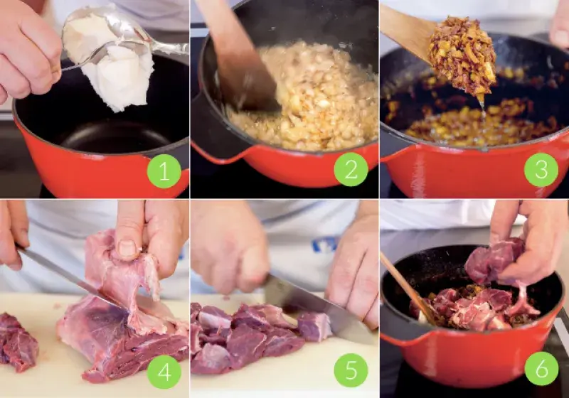 Příprava základu na hospodský guláš